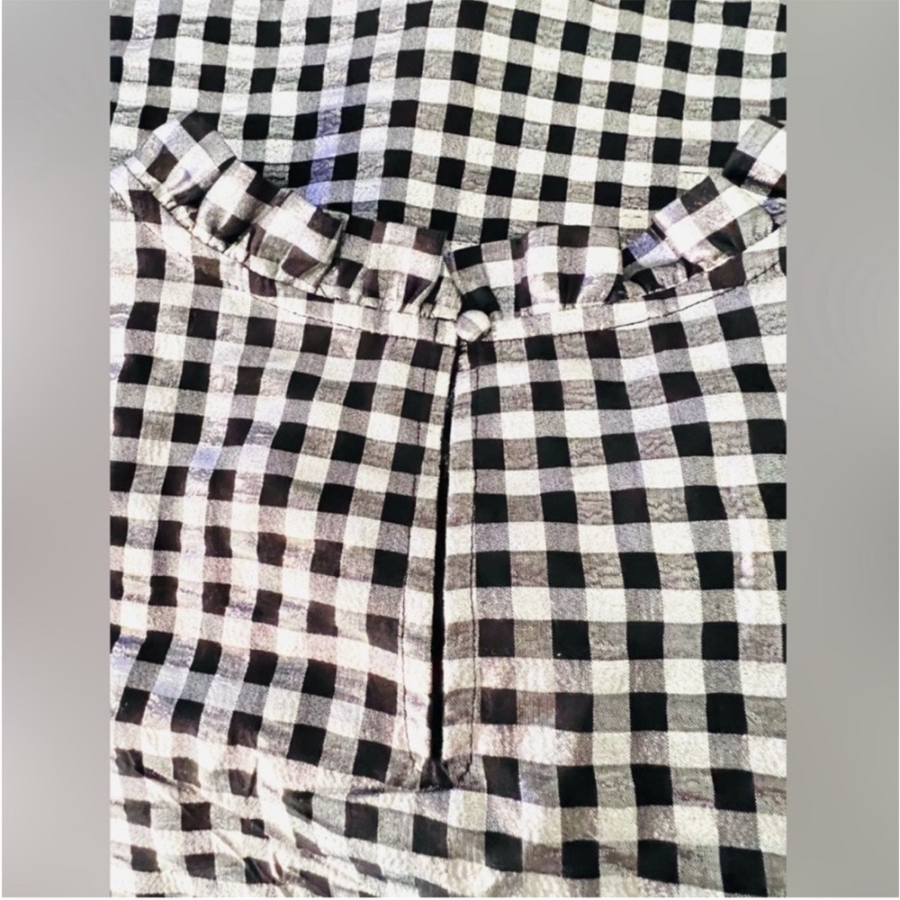 J Crew Gingham Black and White top NWT - Picture 7 of 9